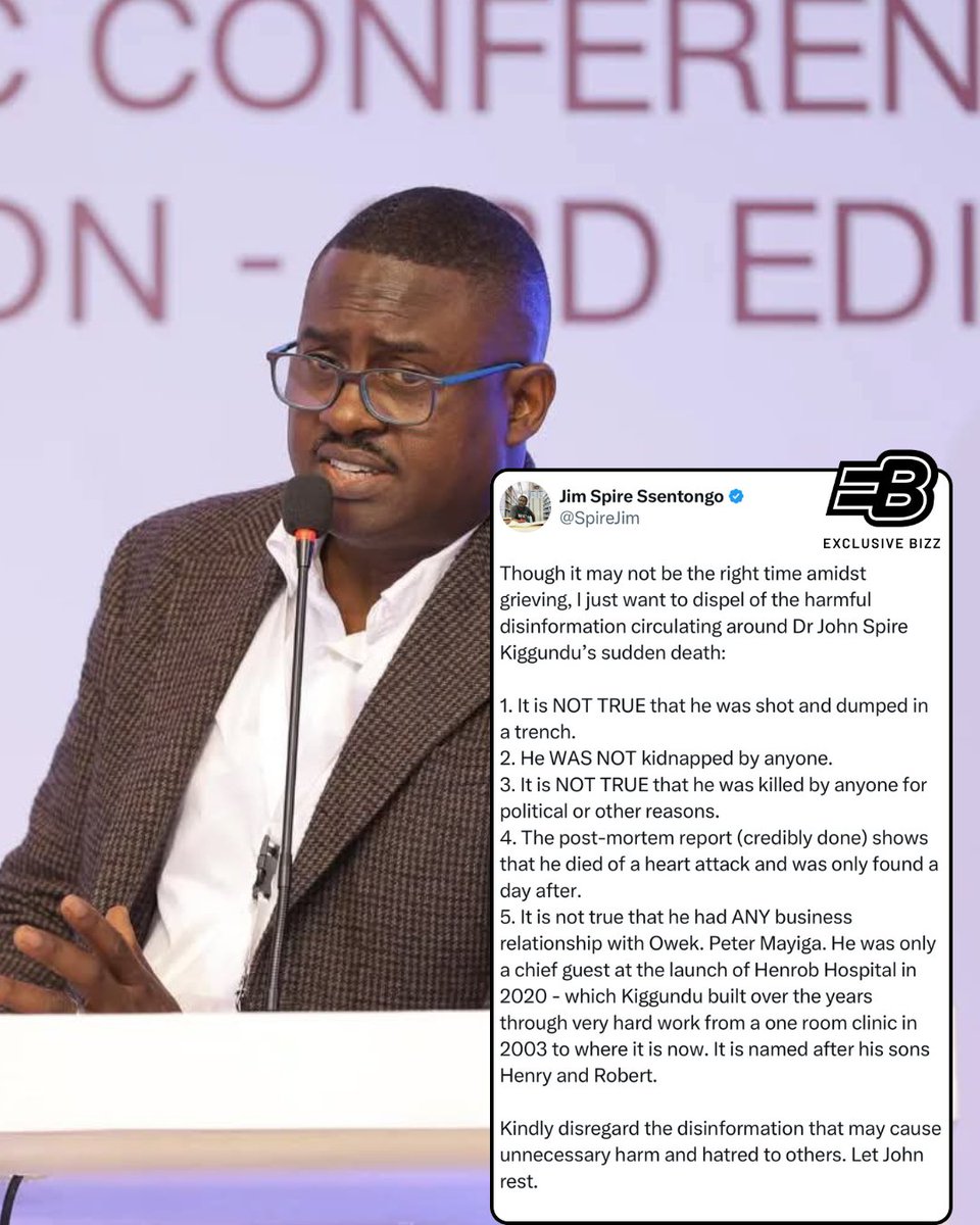 Jim Spire Ssentongo addresses the misinformation surrounding the death of his brother,Dr. John Kiggundu.