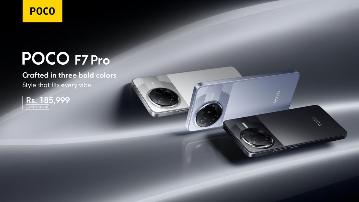 PocoPakistan's tweet image. Three classic colors. One iconic vibe. #POCOF7Pro is built to  match your vibe. 🔥 #UltrapowerUnleashed

Buy now:
Mistore: rb.gy/z0lpq9
Xiaomi Sale: rb.gy/y4p36n
Corecart: rb.gy/0o7h84