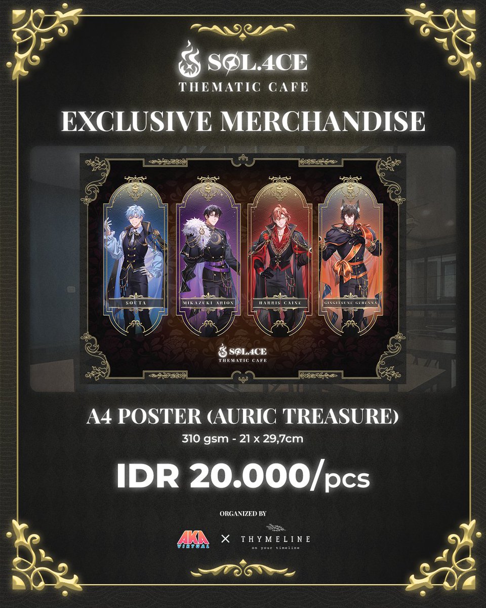 Mau bawa pulang kenangan dari #SOL4CECafe?

Cek dulu deretan merchandise yang dijual di SOL.4CE Thematic Café! 🛍️💫
Psst, ada merch eksklusif SOL.4CE Thematic Café juga loh! 👀

🧵 Check thread ini untuk catalog dan informasi selengkapnya!

In collaboration with Thymeline Cafe.