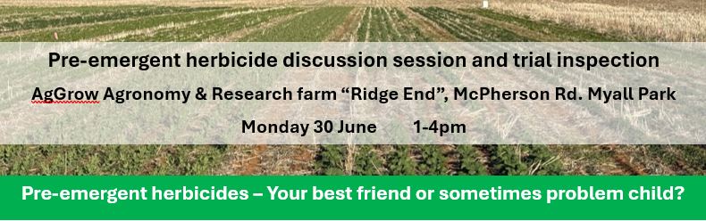 Mark Congreve (@congreve_mark) on Twitter photo Griffith growers & agronomists
Next Monday 30th June 1-4pm.
Join me at the AgGrow Agronomy farm, for a pre-em discussion session and field trial walk.
All welcome. Free event. 
RSVP's greatly appreciated for catering and printing handouts.
More info
icanrural.com.au/regis.../PreEm… Griffith growers & agronomists
Next Monday 30th June 1-4pm.
Join me at the AgGrow Agronomy farm, for a pre-em discussion session and field trial walk.
All welcome. Free event. 
RSVP's greatly appreciated for catering and printing handouts.
More info
icanrural.com.au/regis.../PreEm…