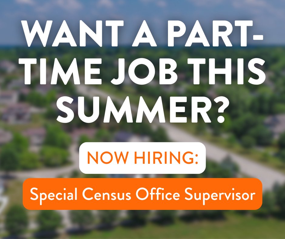 The U.S. Census Bureau is hiring a Special Census Office Supervisor for the Johnston Special Census happening this summer. 

Salary: $61,111 – $115,213
Location: Johnston, Iowa
Apply: usajobs.gov/job/838726100