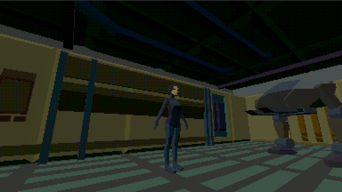 PolygonCrypt's tweet image. That one time I planned to make the game with oldschool flat polygon shading. No textures.
Maybe I'll save this for another project.