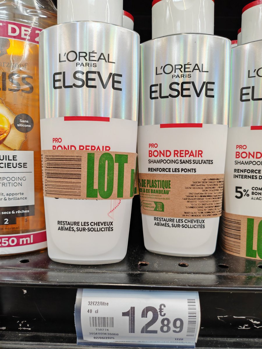 _serguei_'s tweet photo. .@Dauvers70 c'est en direct du @CarrefourFrance Antibes (06000)

Prix à l'unité 6,19 € les 200 ml de shampoing @lorealparis Elseve Pro Blond Repair, soit 30,95 € / L contre 32,22 € / L pour le lot 2x200 ml

J'optimisme ! https://t.co/ihcTlmjW0A
