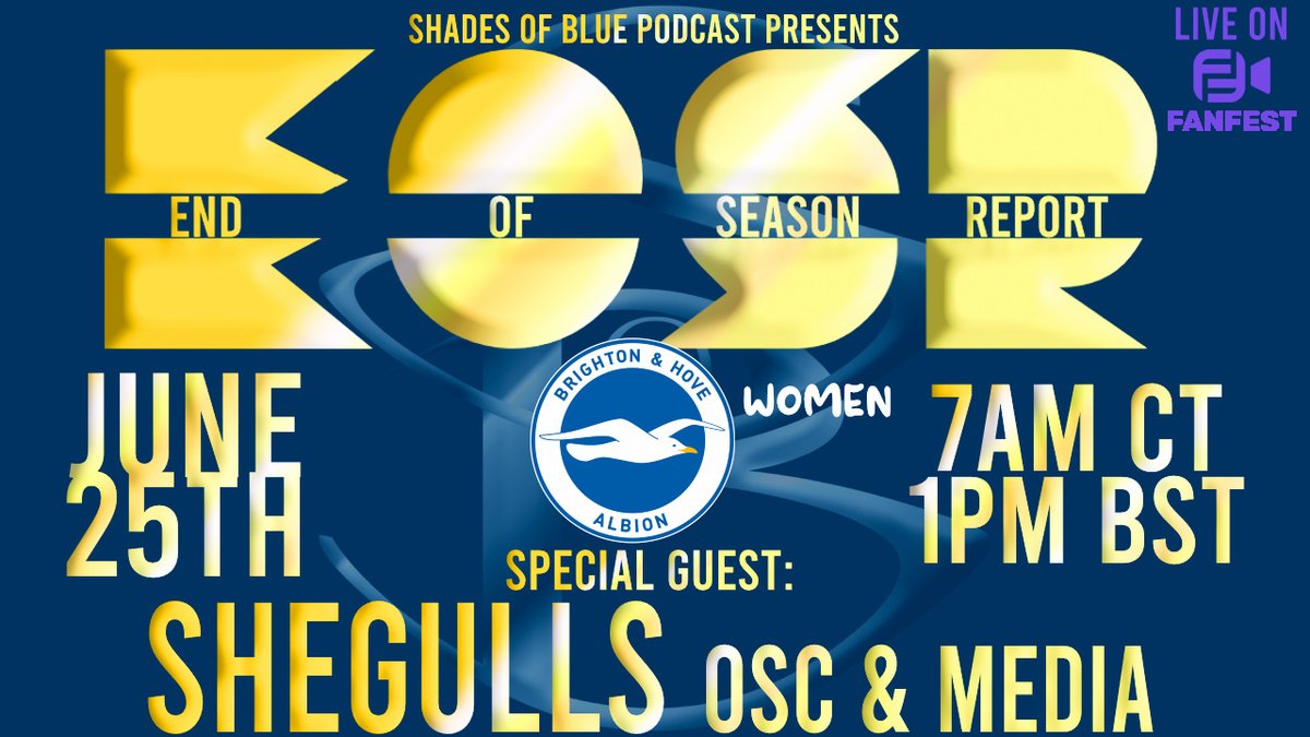 shadesofbluenw's tweet photo. Wednesday June 25th - 7a CT / 1p BST
End of Season Report: Brighton Women w/ @SheGulls 

Watch for free on @FanFestVip: https://t.co/3cvgK9s6gF https://t.co/kNWSltLm7c