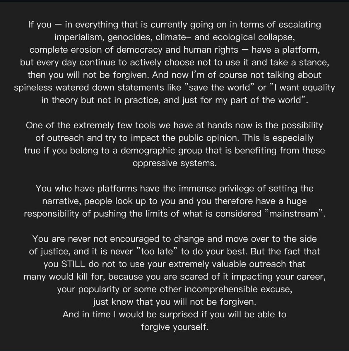 tourclancy's tweet image. — use your platform if you have it, talk about it it is never “too late” to do your best. we have listed recourses bellow for  you to inform yourself with the on-going events in the world.