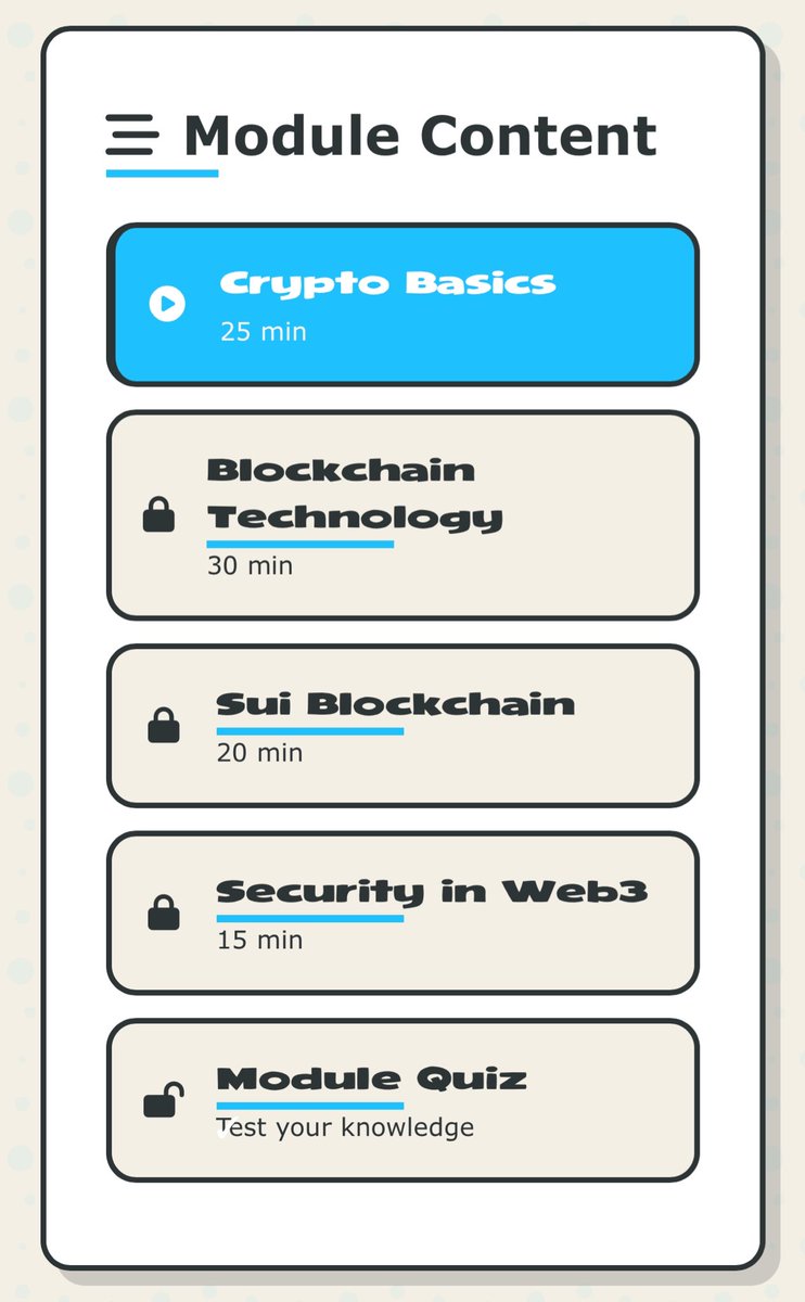 🎓 New Learning Drop on $SMUDversity 

Our learning hub just leveled up.
Dive into 4 bite-sized lessons on blockchain, Sui, Web3 security &amp; crypto basics in under 90 minutes.

🎯 Earn 200 XP
🔓 Unlock real knowledge
🧩 Test your skills with the module quiz

💻 Always evolving.