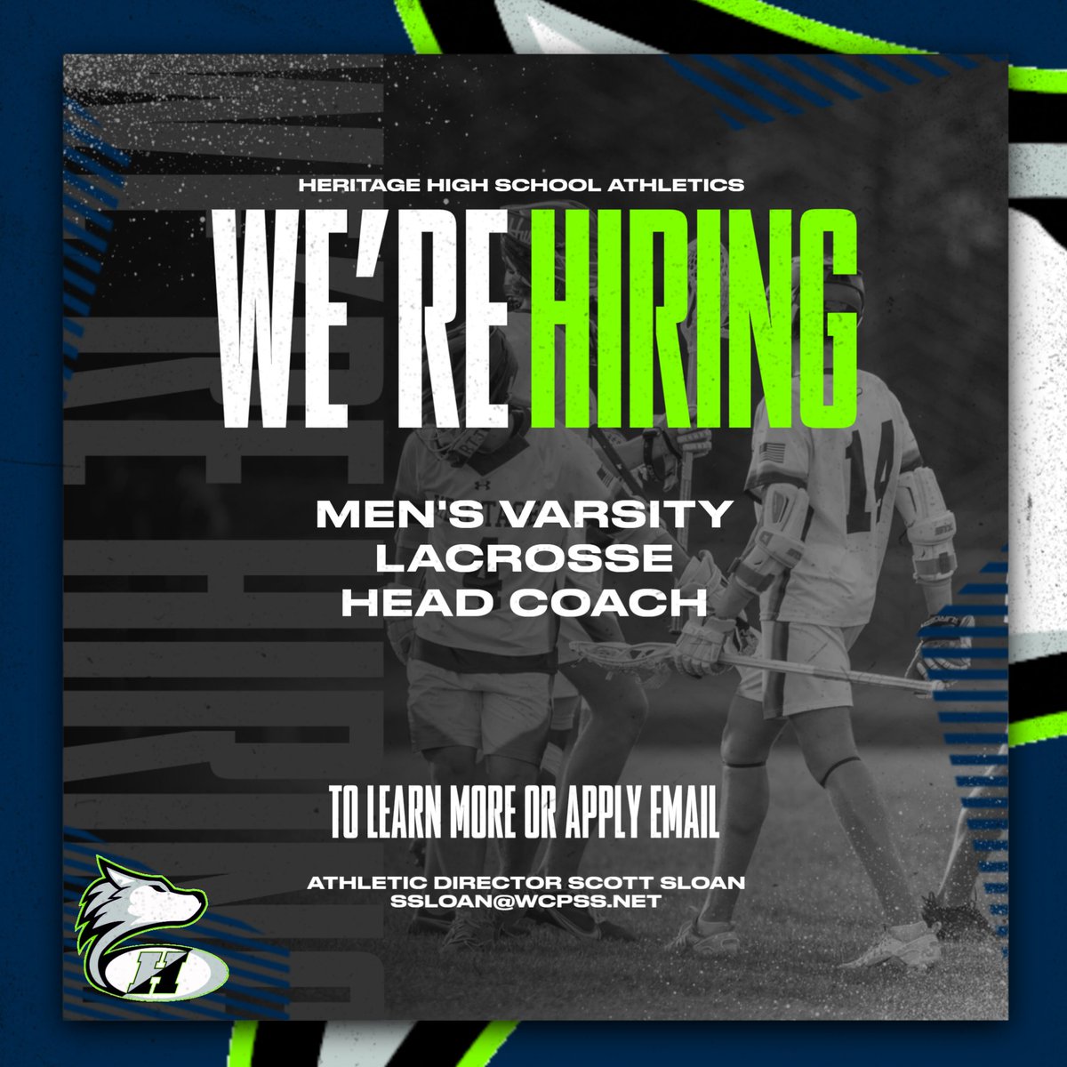 Our Four-Peat Conference Champion Men's Lacrosse program has an opening.  If interested in applying for the Head Coaching position, email Athletic Director Scott Sloan or apply at the link below: careers.wcpss.net/search/jobdeta…