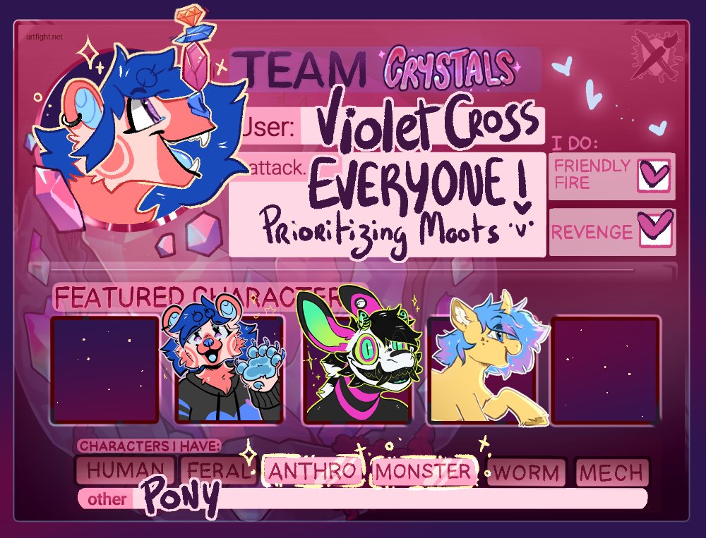 Violet_Cross18's tweet image. HERE WE GO AGAIN CRYSTAL GEMS !!
artfight.net/~VioletCross