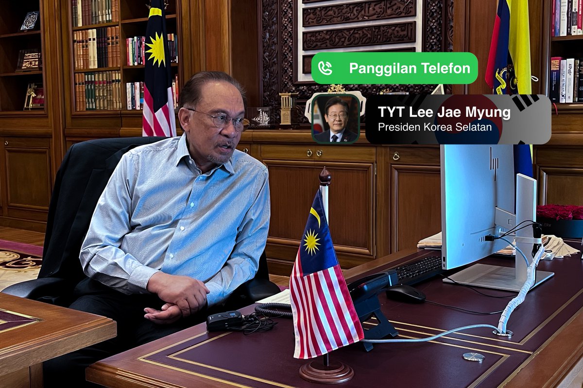 Anwar Ibrahim (@anwaribrahim) on Twitter photo Saya berkesempatan menghubungi Presiden Korea Selatan, Lee Jae Myung pagi tadi untuk mengucapkan setinggi-tinggi tahniah atas kemenangan beliau dan Parti Demokratik dalam Pilihan Raya Presiden baru-baru ini. Saya zahirkan keyakinan terhadap kepimpinan beliau dalam mengemudi Korea Saya berkesempatan menghubungi Presiden Korea Selatan, Lee Jae Myung pagi tadi untuk mengucapkan setinggi-tinggi tahniah atas kemenangan beliau dan Parti Demokratik dalam Pilihan Raya Presiden baru-baru ini. Saya zahirkan keyakinan terhadap kepimpinan beliau dalam mengemudi Korea