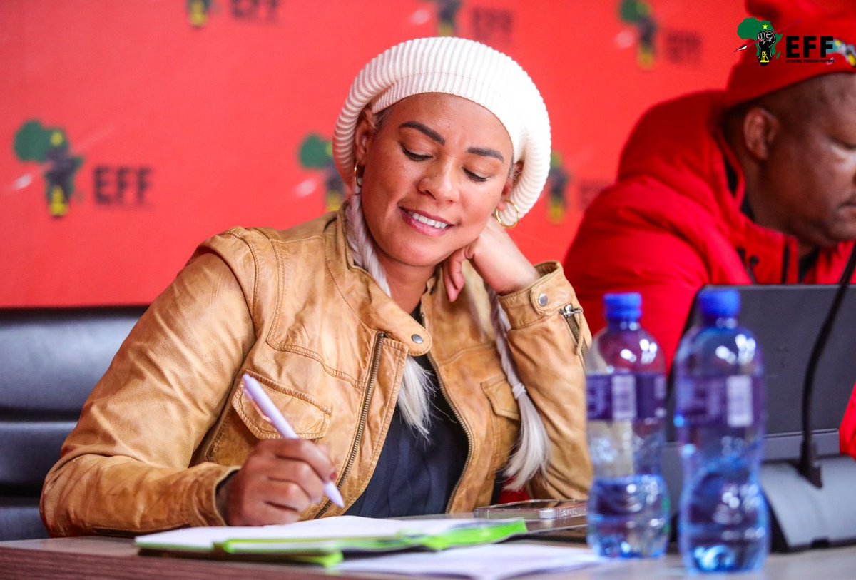 Economic Freedom Fighters (@effsouthafrica) on Twitter photo ♦️In Pictures♦️
The EFF Secretary General <a href="/DlaminiMarshall/">Marshall Dlamini</a> and Deputy Secretary General <a href="/LeighAnnMathys/">LeighAnn Mathys</a> giving inputs at the War Council Meeting which took place today at Winnie Madikizela Mandela House.
The leadership is being appraised on all matters related to ♦️In Pictures♦️
The EFF Secretary General <a href="/DlaminiMarshall/">Marshall Dlamini</a> and Deputy Secretary General <a href="/LeighAnnMathys/">LeighAnn Mathys</a> giving inputs at the War Council Meeting which took place today at Winnie Madikizela Mandela House.
The leadership is being appraised on all matters related to