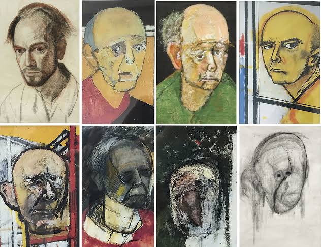 Ressam William Utermohlen'in Alzheimer olduktan sonra yaptığı otoportrelerin hastalık ilerledikçe geçirdiği değişimler. Beyin, nöronlar ve algılar acayip bir konu.