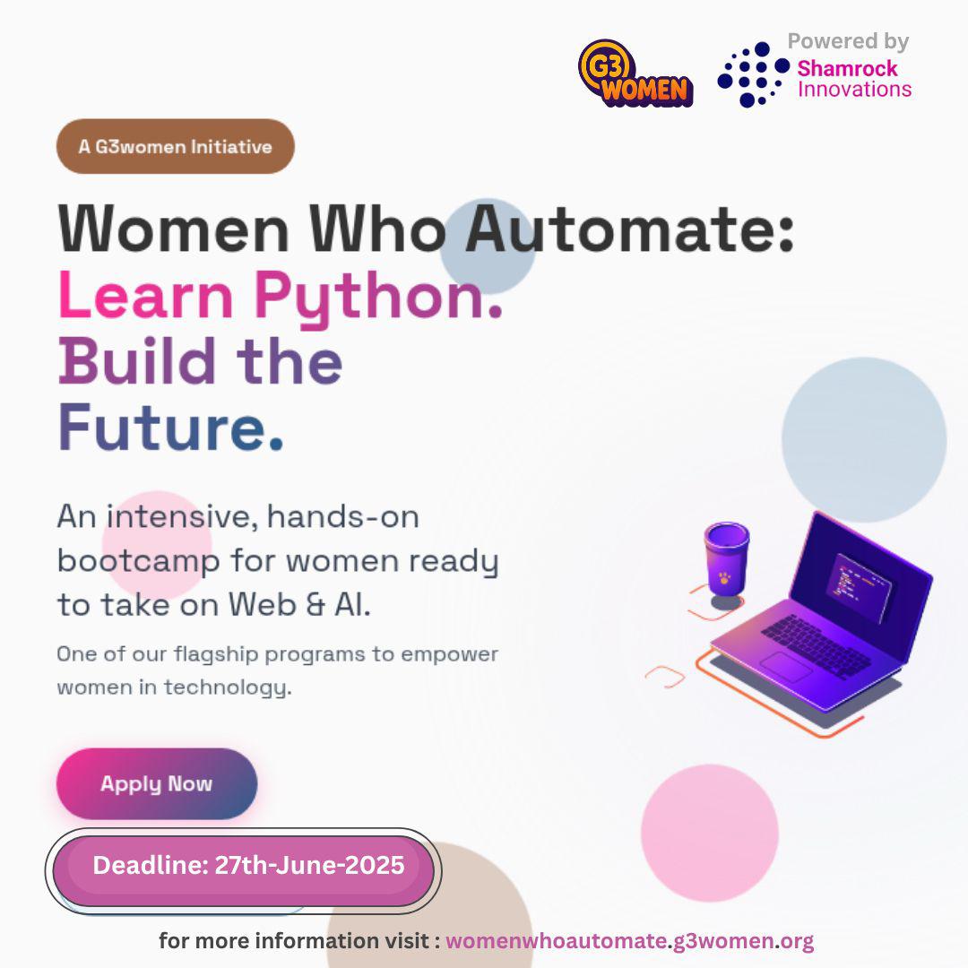 ibrahimsmuhd's tweet photo. If you’re a woman in Kano and want to commit to learning Python in a focused, community-driven space, this is for you.
This Bootcamp is FREE, but your effort is the real cost.

Apply now - https://t.co/0BKePoss5e https://t.co/PBmudYX6VB
