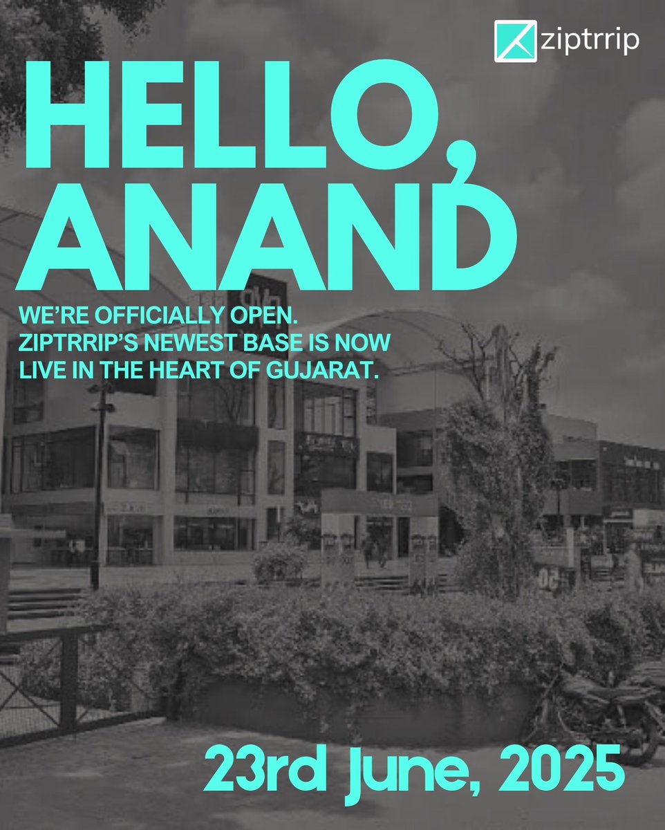 info_ziptrrip's tweet photo. 🚨 Ziptrrip has officially landed in Anand! 🚨
Our newest base is now live in the heart of Gujarat 💙
Here’s to smoother travel, smarter bookings, and being closer to you than ever.📍23rd June, 2025 — Let’s go, Anand!
#Ziptrrip #HelloAnand #NewOfficeVibes #CorporateTravelMadeEasy https://t.co/EcLfxCnSGI