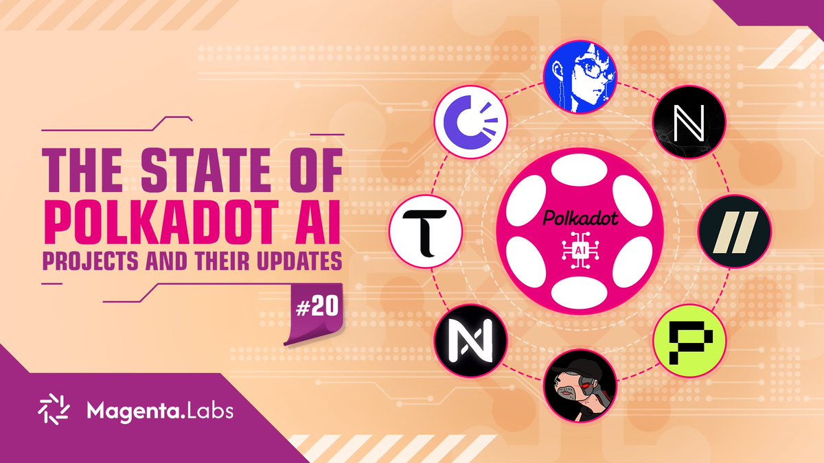 Magentalabs_io's tweet photo. The state of Polkadot AI projects and updates #20:

1. @origin_trail ’s DKG V8.1.X is off to a thrilling start this June 23rd
think staking rewards with "Proof of Knowledge," tougher node automation, and a cool shift to the Metcalfe Convergence Phase.
We’re talking core node updates by June 24, mainnet done by June 26, and V6 rewards dropping in July.

Plus, they’re teaming up with ELSA for healthcare breakthroughs and ICMEC to keep kids safe. This decentralized knowledge graph is heating up.

2. @PhalaNetwork with a 122% increase in GPU TEE usage on OpenRouter, rising from 296M to 657M. The network also saw rises in users, VMs, and vCPUs.

Additionally, a partnership with @encifherio leverages Phala’s TEE-powered Dstack for secure, verifiable off chain computation, featuring TEE secured threshold decryption to prevent MPC collusion.

3. The Bittensor ecosystem is making strides with Subnet 9's IOTA using pipeline parallelism for large models, showcased at Proof of Talk.

@chutes_ai Payments now supports fiat in beta, allowing revenue from paid models to be auto-staked to the Chutes Alpha Token, enhancing accessibility via playground apps and API.

4. @Hive_Intel just hooked up with @llama_index , making it easier for devs to grab real-time blockchain data for AI.

Plus, @KajLabs  is on board, using Hive's data to boost Lithosphere's cross chain platform, helping devs build smarter Web3 apps. It's all about making AI work smarter with blockchain.

5. @peaq partnered with KaitoAI to launch the Get Real Yapper Leaderboard, rewarding quality content on robotics and AI.

@xmaquinaDAO ’s Genesis Auction 2 occurred, offering access to innovative robotics projects.

6. @Acurast introduced a new opt in feature to monitor battery status and percentage for all Processors in real time.

Users can enable it in Advanced settings or self host the service, enhancing control over their decentralized compute contributions from mobile devices.

7. @AIRA_Robonomics is gearing up for a gamification approach with Altruist, focusing on user engagement through exploration missions rather than rewards.

They're planning an IndieGoGo launch in mid July for three web3 native devices, aiming to refine customer service before expanding to Amazon. Their roadmap includes Kickstarter for ambitious funding and eventual global distribution, all while prioritizing user freedom over token speculation.