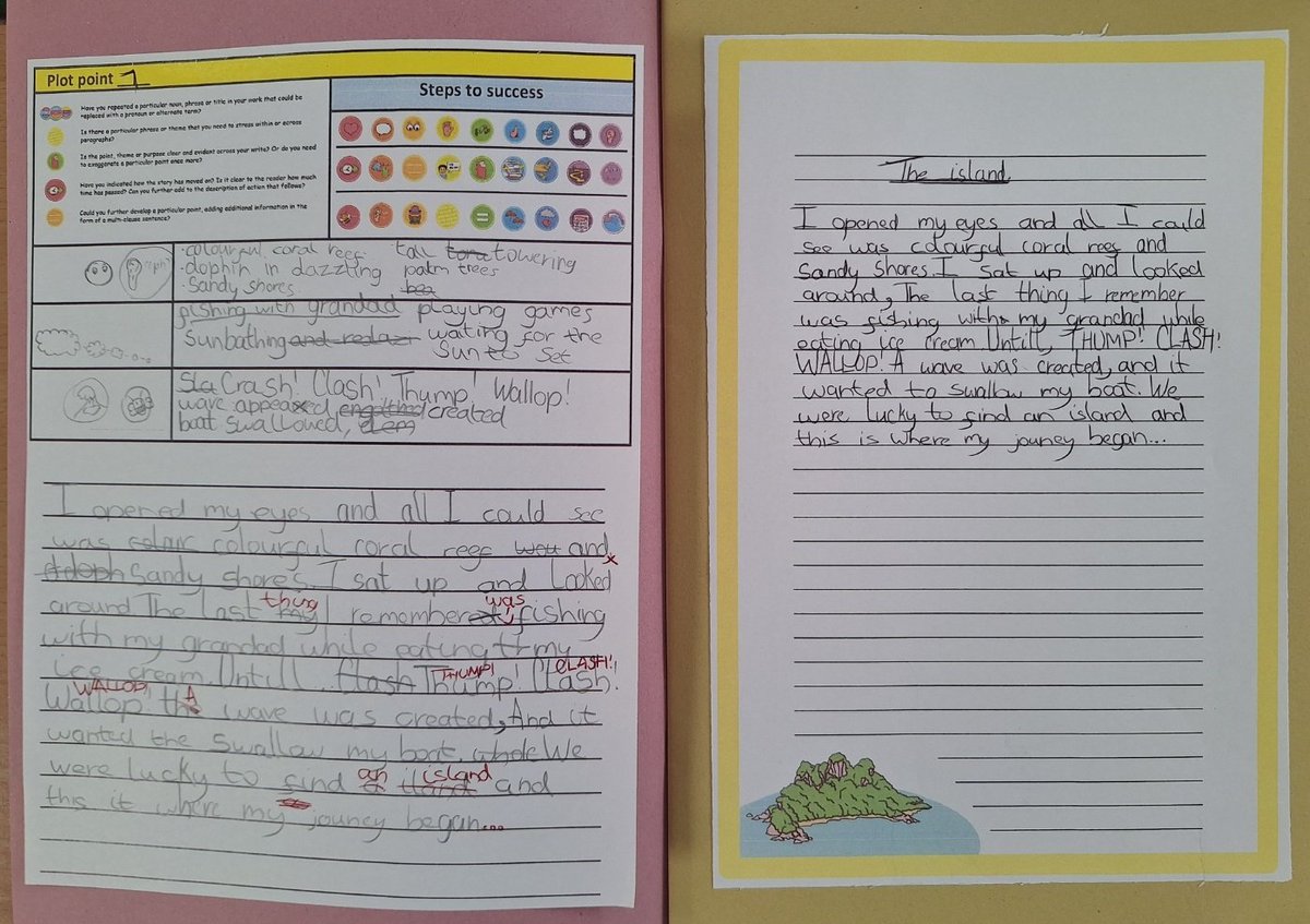 Something different with those not on Residential in y3...you're on a boat, swallowed by a wave, spit out on a deserted island: describe your arrival onto shore. Stimulus, plan, write, edit/proofread/publish in under an hour! So much fun with them this morning <a href="/janeconsidine/">Jane Considine</a>