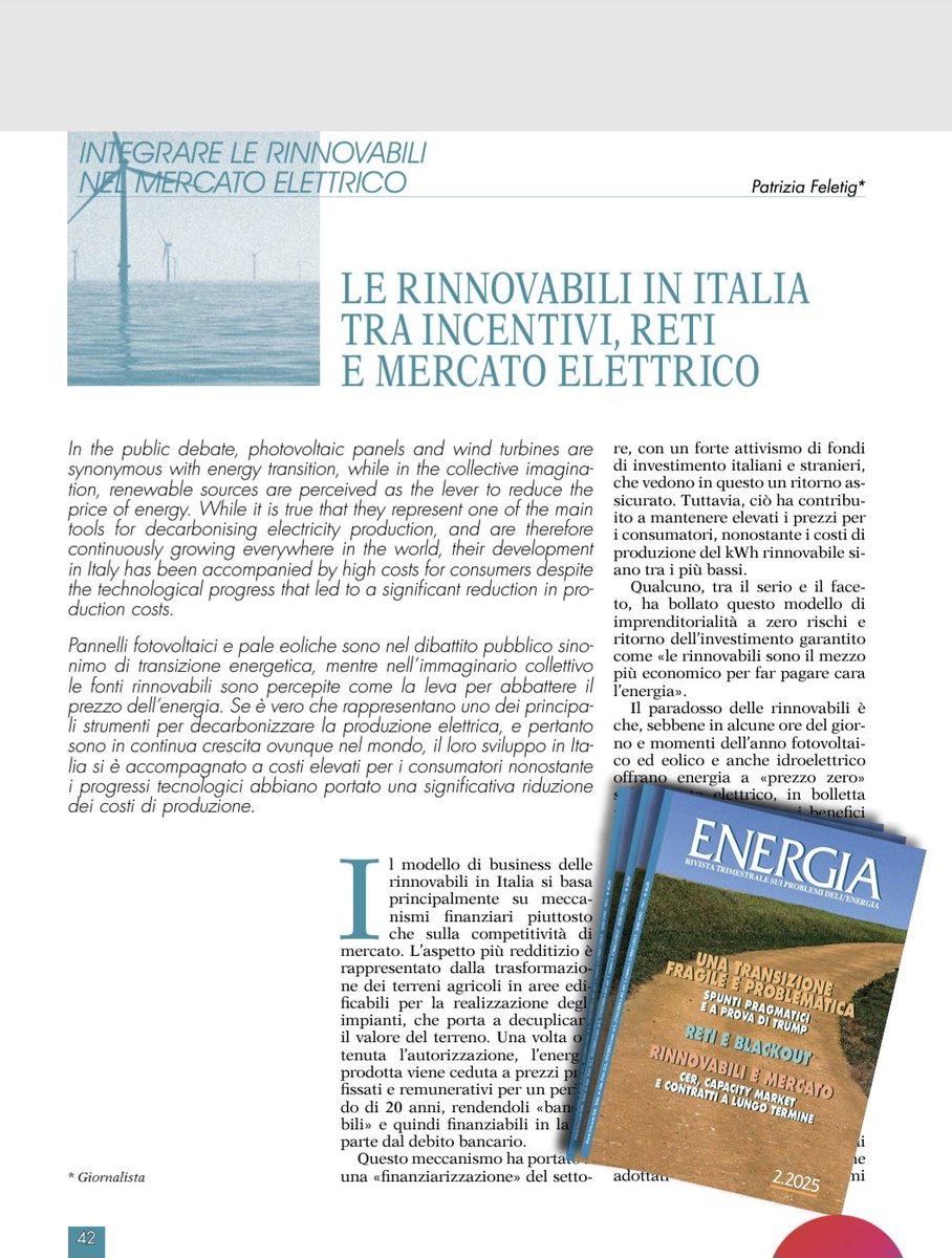 Patrizia Feletig (@citypat1) on Twitter photo Il prezzo è quello che paghi.
Il valore è quello che ottieni. (Warren Buffet)
Qual è il reale valore delle #rinnovabili sul mercato elettrico italiano?
Ne scrivo su <a href="/RivEnergia/">Rivista Energia</a> Il prezzo è quello che paghi.
Il valore è quello che ottieni. (Warren Buffet)
Qual è il reale valore delle #rinnovabili sul mercato elettrico italiano?
Ne scrivo su <a href="/RivEnergia/">Rivista Energia</a>