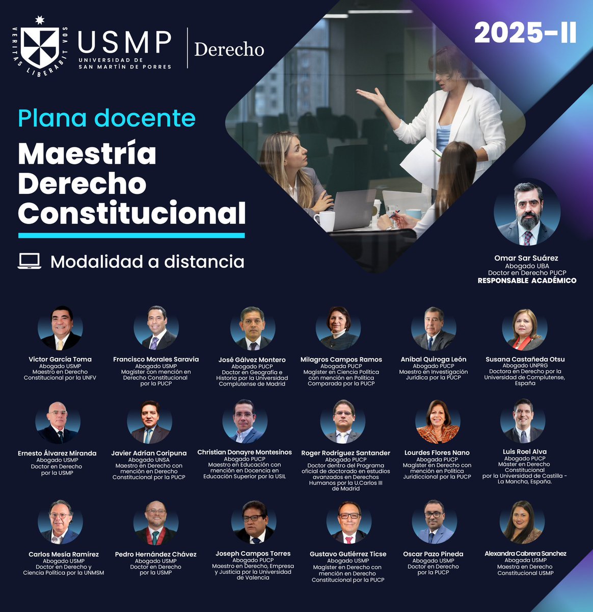 omarsars's tweet photo. Eleva tu nivel profesional. Especialízate en @Posgradoderecho de @USMPDerecho. #Maestría #Distancia https://t.co/h8cvBmuPyT