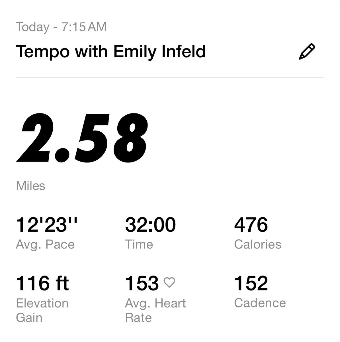 I didn’t wake up early enough to beat the heat this morning but at least I got this run done before the 100° temps hit 

This one was a nice 7 minute warm up followed by the tempo run portion. 🏃🏻