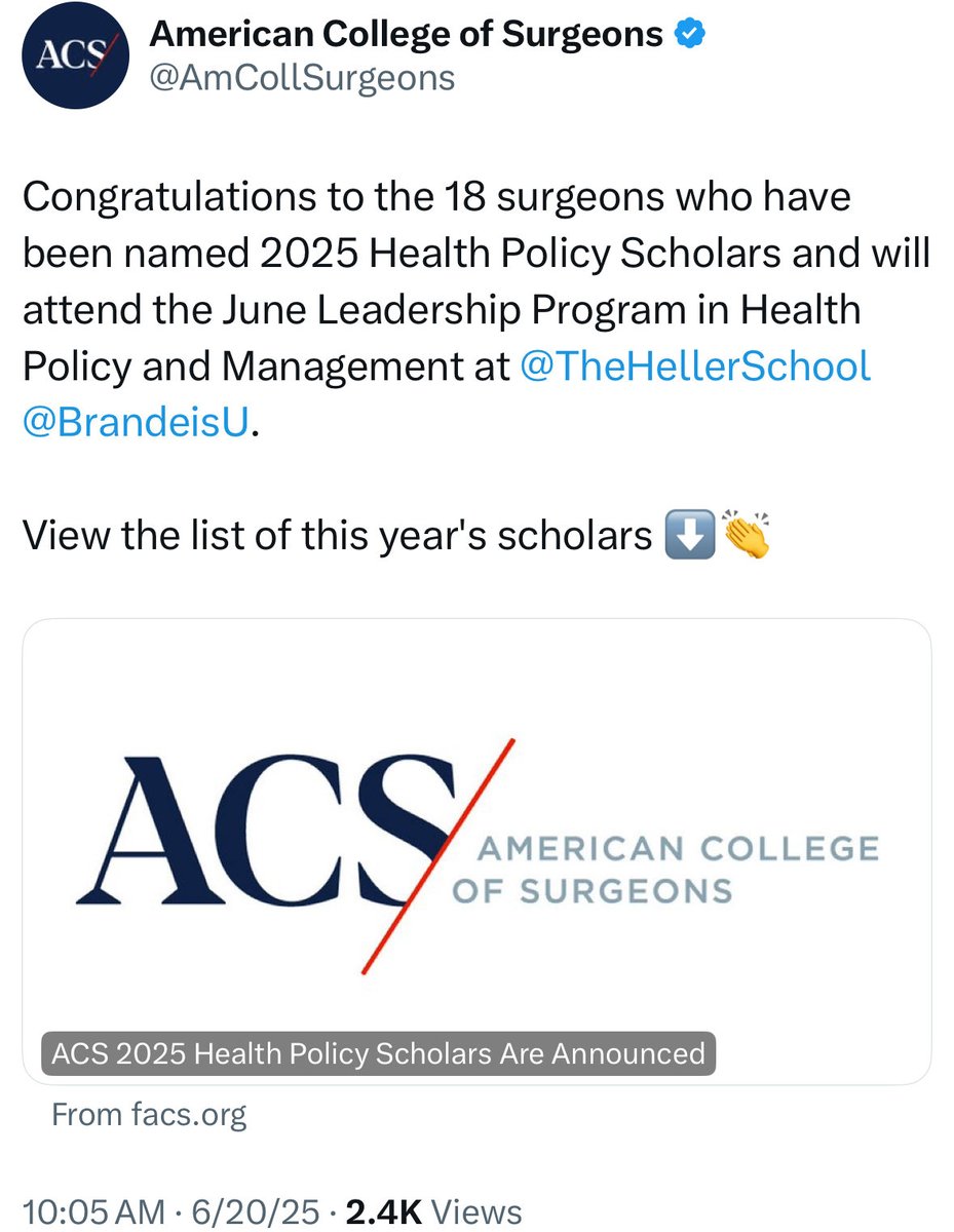 SurgEdMD's tweet image. Congratulations to @A_Teich & @CBerryTraumaMD for being selected as 2 Rutgers ACS faculty members of 18 surgeons around the country for the 2025 Health Policy Scholars Program!! @TheHellerSchool @BrandeisU @AmCollSurgeons @RWJMS @rwjsurgery @Rutgers_NJMS @RutgersU