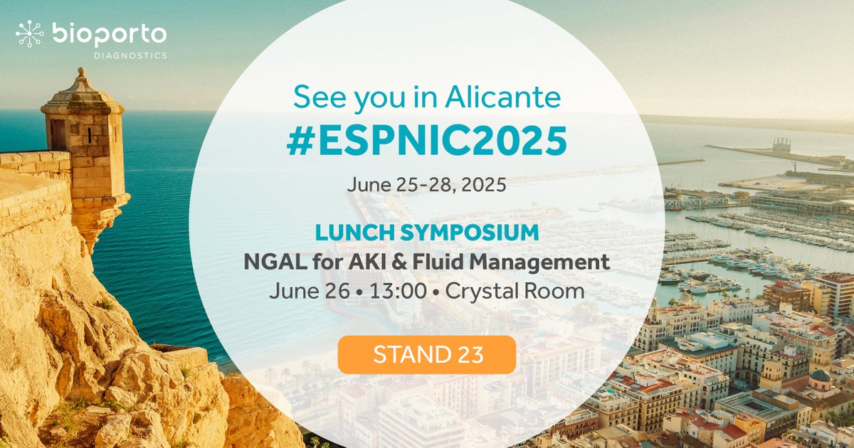 BioPortoDx (@bioportodx) on Twitter photo #ESPNIC2025 is just a few days away. Be sure to join our symposium for lunch and learn about NGAL for managing fluids in your critically ill patients at risk of AKI. Connect with <a href="/csc_wodarz/">Cristiane de Souza Carvalho Wodarz</a> in a session or visit us at stand 23 in the exhibit hall. <a href="/ESPNIC_Society/">ESPNIC</a> #NGAL4kids #ESPNIC2025 is just a few days away. Be sure to join our symposium for lunch and learn about NGAL for managing fluids in your critically ill patients at risk of AKI. Connect with <a href="/csc_wodarz/">Cristiane de Souza Carvalho Wodarz</a> in a session or visit us at stand 23 in the exhibit hall. <a href="/ESPNIC_Society/">ESPNIC</a> #NGAL4kids