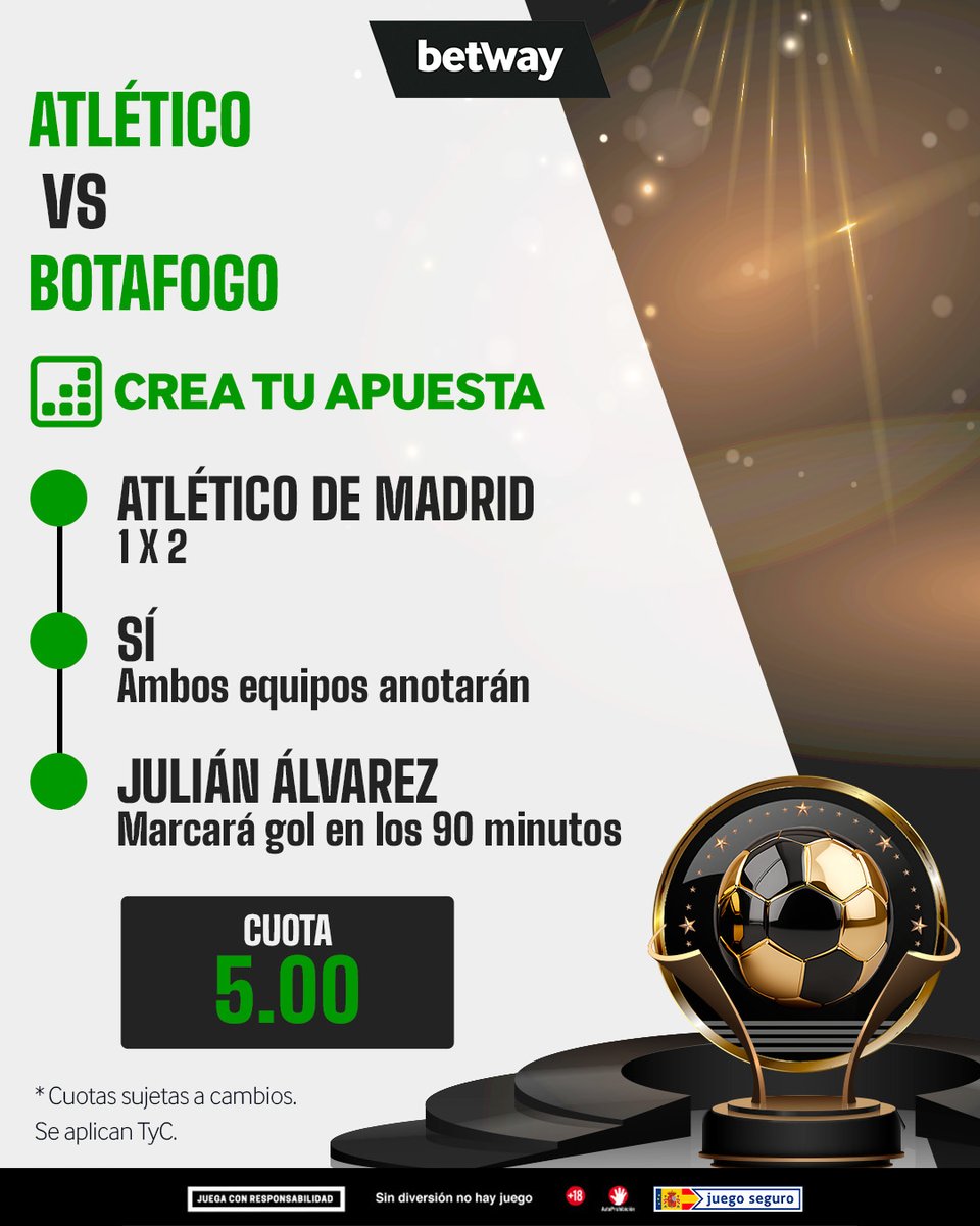 𝑬𝒍 𝑨𝒕𝒍𝒆́𝒕𝒊𝒄𝒐 𝒏𝒆𝒄𝒆𝒔𝒊𝒕𝒂 𝒕𝒓𝒆𝒔 𝒈𝒐𝒍𝒆𝒔 para pasar a octavos de final ante un Botafogo que es una de las revelaciones del torneo.

¿Podrán los colchoneros obrar la remontada?