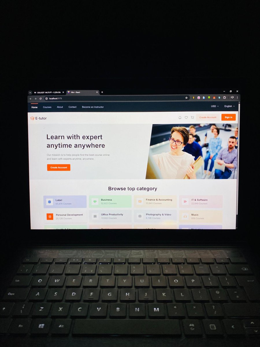 Creating 🧑‍💻
An eLeerning platform for a client
Already getting Good reviews🙂
I just started the project 😀🤝⚡