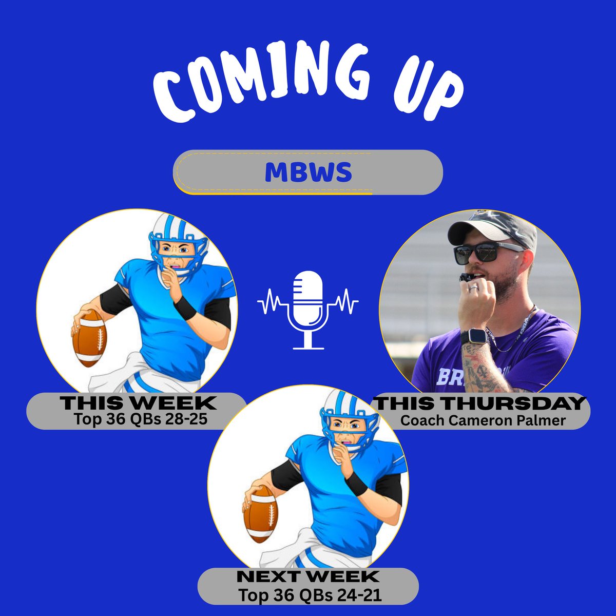 MorningBrewwithStew (@stewmorning) on Twitter photo Next 3 Episodes
Tomorrow: MBWS Top 36 QB Countdown 28-25 Ft.<a href="/JHunt006/">Proffesor J</a>
Thursday: MBWS Ft. Coach <a href="/CoachCRP1224/">Cameron Palmer</a>, Using Tags In Your Offense
Next Week: MBWS Top 36 QB Countdown 24-21 Ft. <a href="/JHunt006/">Proffesor J</a> Next 3 Episodes
Tomorrow: MBWS Top 36 QB Countdown 28-25 Ft.<a href="/JHunt006/">Proffesor J</a>
Thursday: MBWS Ft. Coach <a href="/CoachCRP1224/">Cameron Palmer</a>, Using Tags In Your Offense
Next Week: MBWS Top 36 QB Countdown 24-21 Ft. <a href="/JHunt006/">Proffesor J</a>