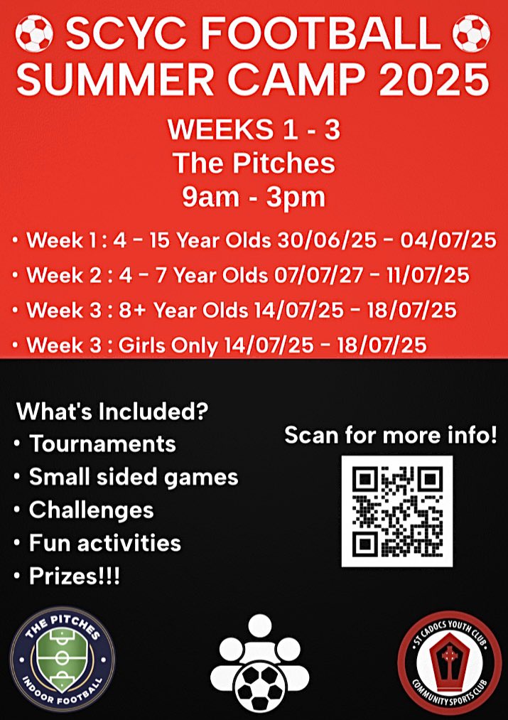 SCYC SUMMER FOOTBALL CAMPS 2025

1 week to go until our summer football camps begin

Have a read below at what’s in store for weeks 1-3

The Pitches, 137 shawbridge street 9am - 3pm

Use the link below to get signed up, all camps open to CLUB AND PUBLIC

myclub-hub.com/organisations/…