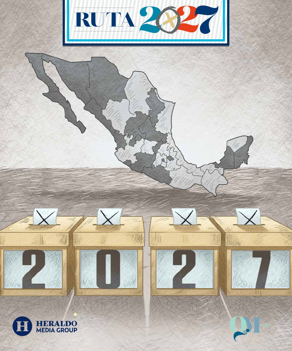 #Ruta2027 🗳️ La primera semana de septiembre de 2026, el #INE arrancará de manera formal con el proceso electoral 2027, en el cual, la mitad del país irá a las urnas.

En esta elección estará en juego la nueva composición de la Cámara de Diputados, pero además habrá comicios en