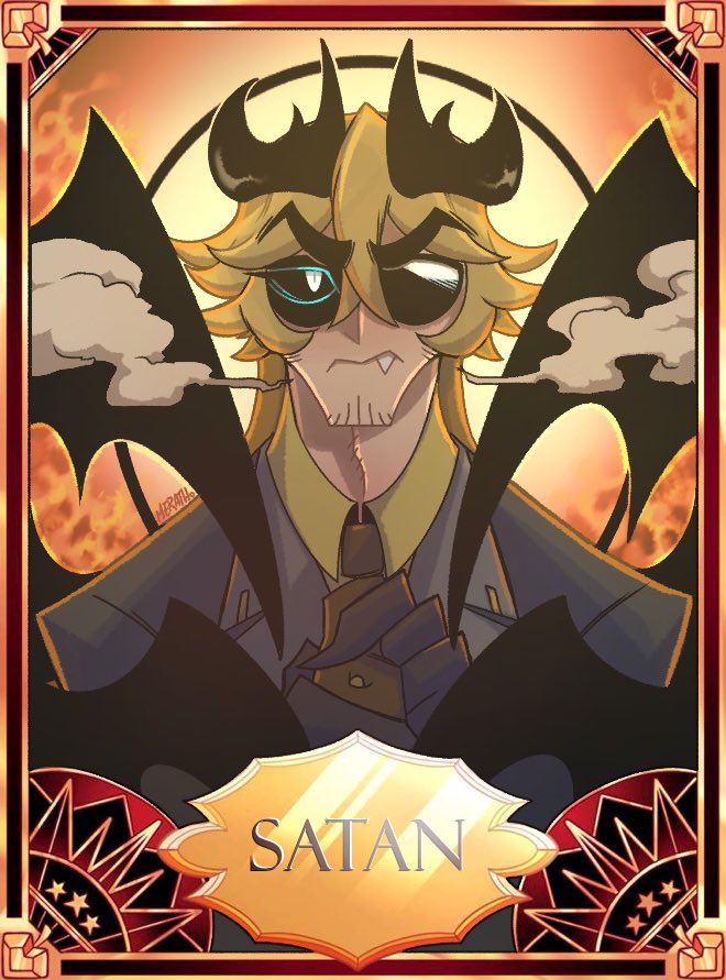 Dedmerath's tweet image. My Hazbin Hotel Original Cards. Featuring my Cain, my Satan, Seth and my Michael. #HazbinHotel #HelluvaBoss #Cain #satan