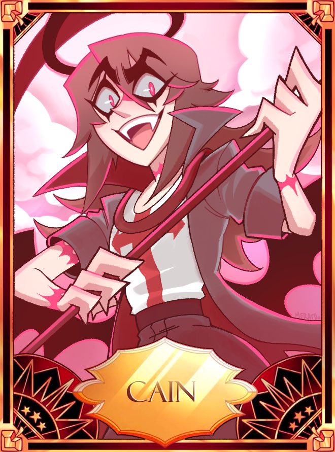 Dedmerath's tweet image. My Hazbin Hotel Original Cards. Featuring my Cain, my Satan, Seth and my Michael. #HazbinHotel #HelluvaBoss #Cain #satan