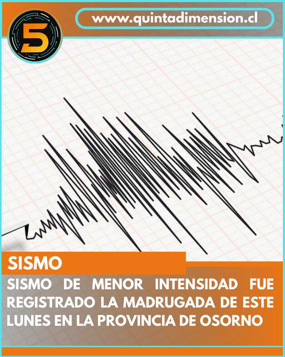 5dimension_cl's tweet photo. 🔘 #Sismo: El movimiento telúrico se produjo a las 04.58 hrs de este lunes 23 de junio, con una magnitud de 3.0 ML, siendo su epicentro a 24 km al Norte de #EntreLagos

#RegionDeLosLagos #Puyehue #Osorno https://t.co/24LVI27OTE