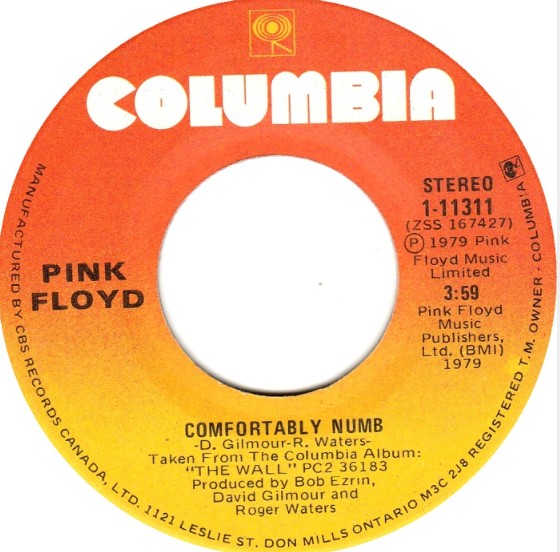 45 years ago today - June 23, 1980 - release of the single "Comfortably Numb" from Pink Floyd. #179 on Rolling Stone Magazine's 500 Greatest Songs Of All Time. From "The Wall" 👍😎👍