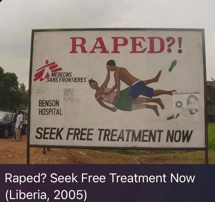 FullVerity's tweet photo. If history were just a matter of oppression and liberation, then Liberia would be Wakanda. There are no colonizers. No white oversight. Founded by freed slaves in 1847. Two centuries of autonomy. Christianized, democratized, and “liberated” in every modern sense.

So why the billboards?

Why does Médecins Sans Frontières have to offer free rape treatment like it’s a public utility? Why is sexual violence so endemic that it requires signage the size of a fast-food ad?

Because the truth—terrible and forbidden—is that these are not sleeping gods awaiting awakening. They are degenerated human potentialities.

No sub-Saharan civilization, independent of Eurasian contact, ever reached the threshold of the Bronze Age. No writing, no monumental architecture, no metaphysical tradition, no divine kingship, no high form.

Liberia didn’t fail because of slavery. It failed because it was never capable of success.

Wakanda is a fantasy projection—crafted by Jews in Hollywood, sold to guilt-ridden Westerners who need to believe in a noble shadow of themselves.

But Liberia is real.

And reality is not kind.

“Since the dawn of history the Negro has owned the Continent of Africa—rich beyond the dream of poet’s fancy, crunching acres of diamonds beneath his bare black feet. Yet he never picked one up from the dust until a white man showed to him its glittering light. His land swarmed with powerful and docile animals, yet he never dreamed a harness, cart, or sled. A hunter by necessity, he never made an axe, spear, or arrow-head worth preserving beyond the moment of its use. He lived as an ox, content to graze for an hour. In a land of stone and timber he never sawed a foot of lumber, carved a block, or built a house save of broken sticks and mud. With league on league of ocean strand and miles of inland seas, for four thousand years he watched their surface ripple under the wind, heard the thunder of the surf on his beach, the howl of the storm over his head, gazed on the dim blue horizon calling him to worlds that lie beyond, and yet he never dreamed a sail! He lives as his fathers lived—stole his food, worked his wife, sold his children, ate his brother, content to drink, sing, dance, and sport as the ape!” - Thomas Dixon