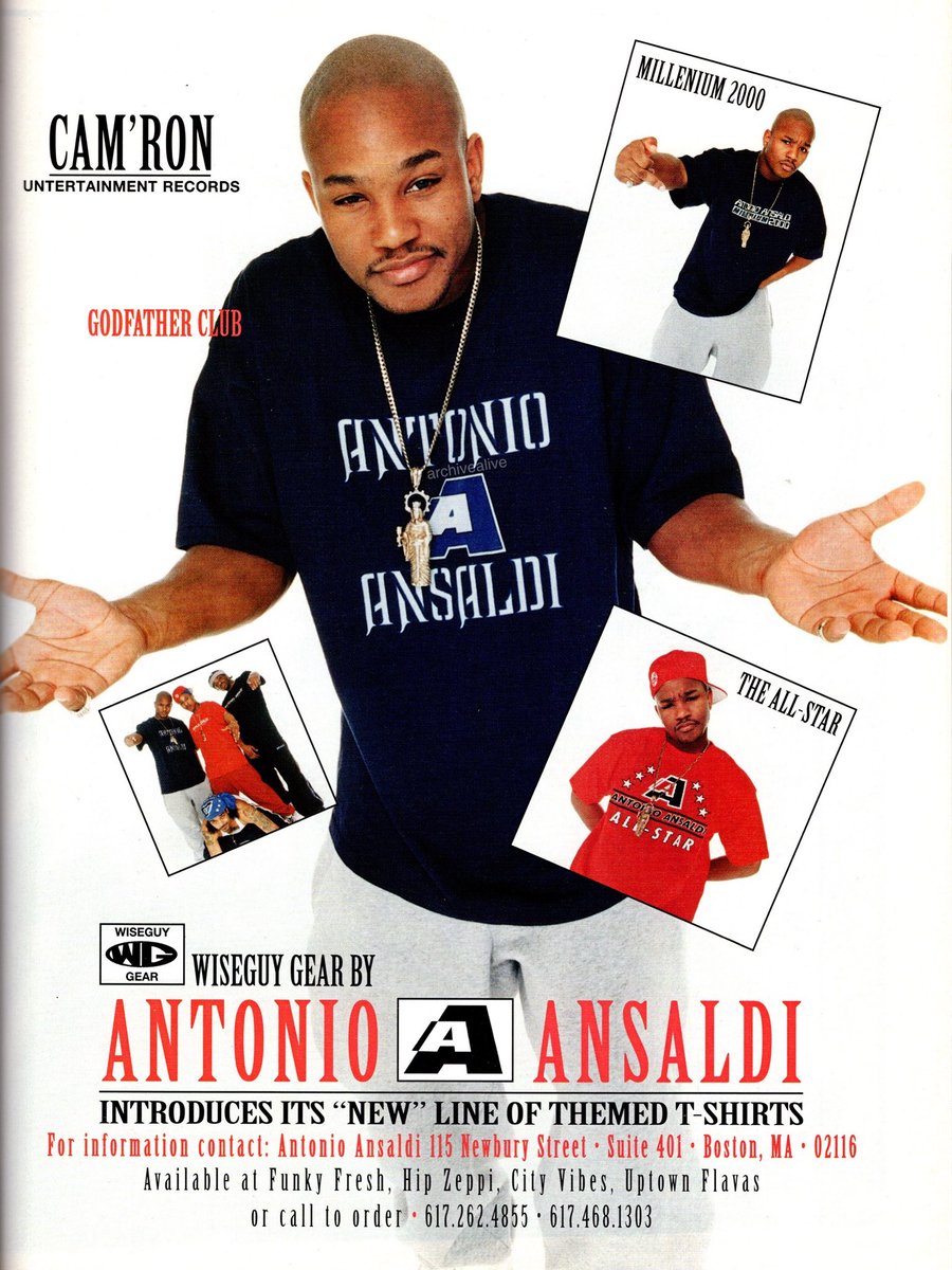 archivealive's tweet image. Cam’ron for Wiseguy Gear by Antonio Ansaldi (1998)
