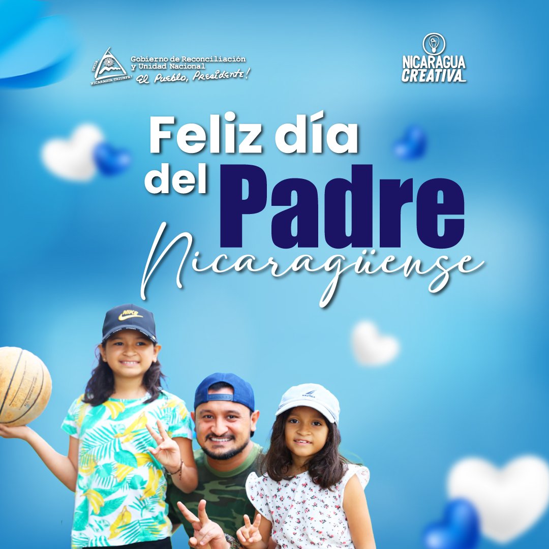 Extendemos un caluroso y afectivo saludo a todos los padres nicaragüenses y reconocemos su importante rol en la sociedad que juntos y juntas construimos en nuestro país.

#ModeloMultiplataforma 
#EconomíaCreativaNicaragua