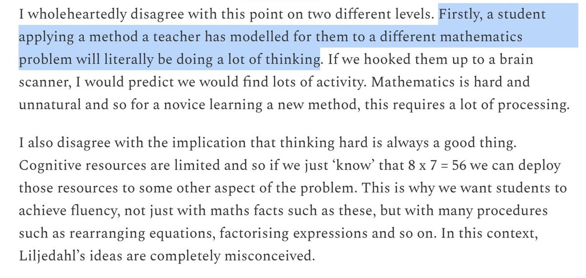 👏Greg Ashman <a href="/greg_ashman/">Greg Ashman</a> calls out the Building Thinking Classrooms mantra “mimicking isn’t thinking."  fillingthepail.substack.com/p/tasmania-is-…
