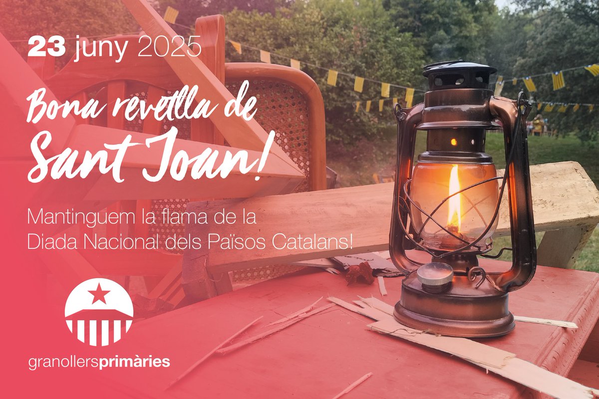 Bona revetlla de Sant Joan!
🔥Mantinguem la flama de la Diada Nacional dels Països Catalans.
Ens veiem a les revetlles populars!
Fins la independència!
#SantJoan #revetlla