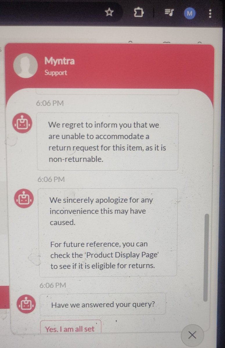 Jagnetoo's tweet photo. @MyntraSupport @myntra Product showing easy 7 days return while support saying it's non returnable. So is it a fraud? OrderId 1302269 02169926538703 https://t.co/E30JaaVCjG