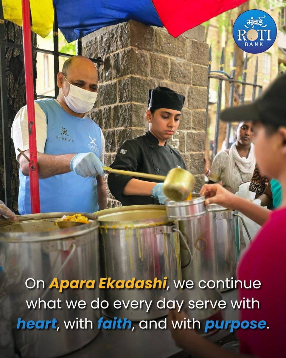 rotibankFdn's tweet photo. Apara Ekadashi reminds us that true service lies in consistency in showing up with care, with commitment, and with kindness.
At Mumbai Roti Bank, every meal served is part of that ongoing prayer, a quiet act of devotion through food.
Not just today, but every day. https://t.co/VKhzfGgG7W