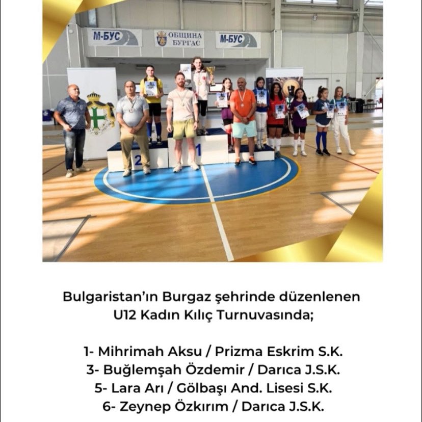 memetcaniek's tweet photo. @omeronderulketv 🇹🇷 U14 European Circuit – Burgas / Bulgaristan

Uluslararası düzeyde düzenlenen bu prestijli eskrim turnuvasında, Adıyaman Gölbaşı’ndan katılan sporcularımız Nisa Güleryüz ve Lara Arı, kulübümüzü ve ilimizi gururla temsil etmiştir! https://t.co/K8osYg7NuU