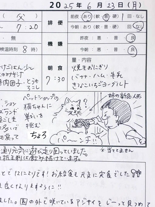 2025.06.23(mon)
2y0m09d

遊び方がだんだん男児らしくなってきた…😇

#連絡帳de育児記録
#育児日記 #育児絵日記 #育児イラスト
#2歳 #2023jun_baby
#ママ垢さんと繋がりたい 