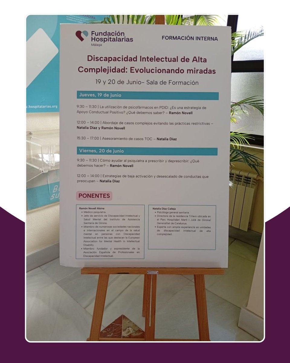🧠 Formación interna 'Discapacidad Intelectual de Alta Complejidad: evolucionando la mirada'
Profesionales de distintos centros de <a href="/HospitalariasGr/">Hospitalarias Fundación Purísima Concepción</a>  participan en esta jornada en <a href="/HospitalariasMG/">Fundación Hospitalarias Málaga</a>  profundizando en una atención respetuosa, especializada y centrada en la persona.