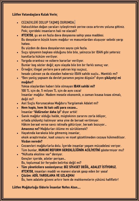 deniz_alper's tweet photo. @AvNedim Savcılar ortada şikayet olmasada beraati bozmak için istinafa yolluyor.
Sanık olan mağdurun hiçbir kastı suçu yokken zarar gidersede içeri atmak için yarışıyorlar.
Senin hiçbir menfaatin yokken O zararı gidermek için zorla para bul ama yinede içeri gir.
Nerden tutsan ADALETSİZLİK https://t.co/9pl8VRx2aA
