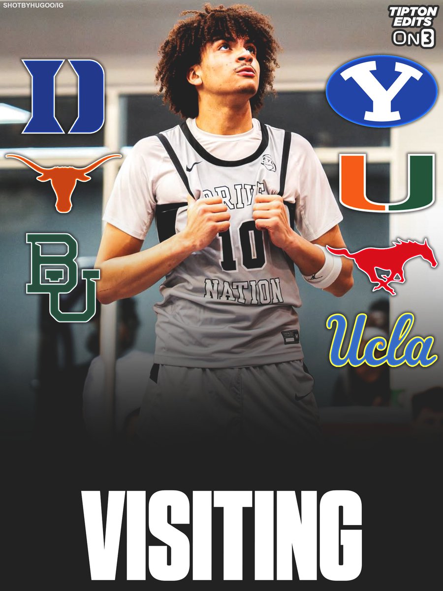 2026 Top-30 recruit Austin Goosby has scheduled official visits to Duke, Texas, Baylor, BYU, Miami, SMU, and UCLA, he tells @On3Recruits.

Story (On3+): on3.com/news/austin-go…
