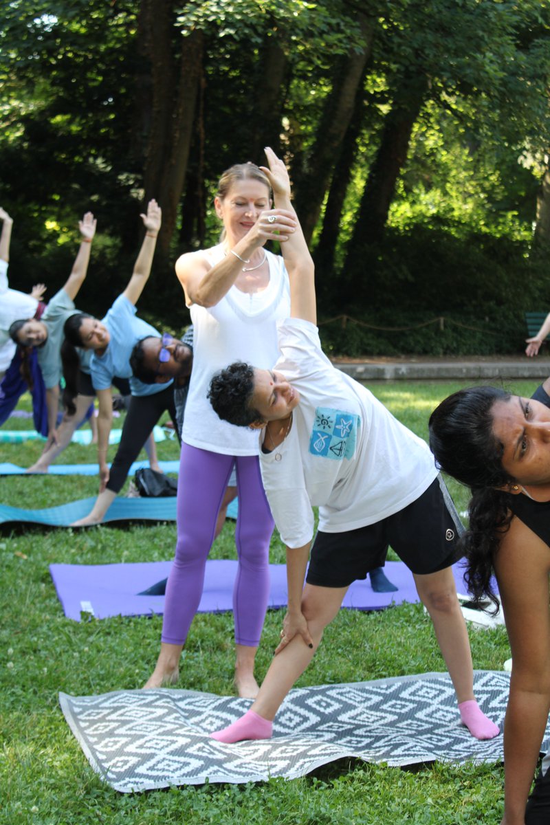 Frehindi's tweet photo. Thank you, @CGIMarseille, @iccr_hq, @MEAIndia for your invaluable support!🙏The International #YogaDay2025 celebration at Parc de la Cerisaie, Lyon, organized by L’Association Frehindi, was pure serenity — filled with OM chants &amp; radiant smiles. Lyon truly felt the peace! 🧘‍♀️✨ https://t.co/taGlT4dAsA