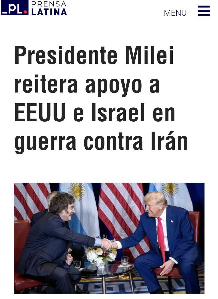 _Raul_Diaz's tweet photo. Mientras el mundo mira con miedo y preocupación la guerra en medio oriente, Milei, por subordinación a Trump, nos pone en riesgo de que la Argentina quede en medio del conflicto. 
Un irresponsable!!
#MileiVerguenzaMundial https://t.co/Mlzh4qhbQX