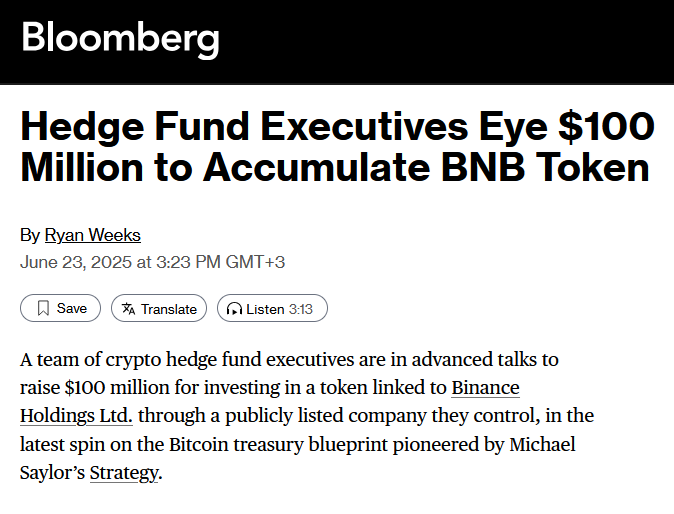 Q8Three's tweet photo. $BNB treasury coming soon to Nasdaq!

Bullish on $BNB 🔥
Keep Building 👏 @cz_binance https://t.co/hJKHRNlCuk
