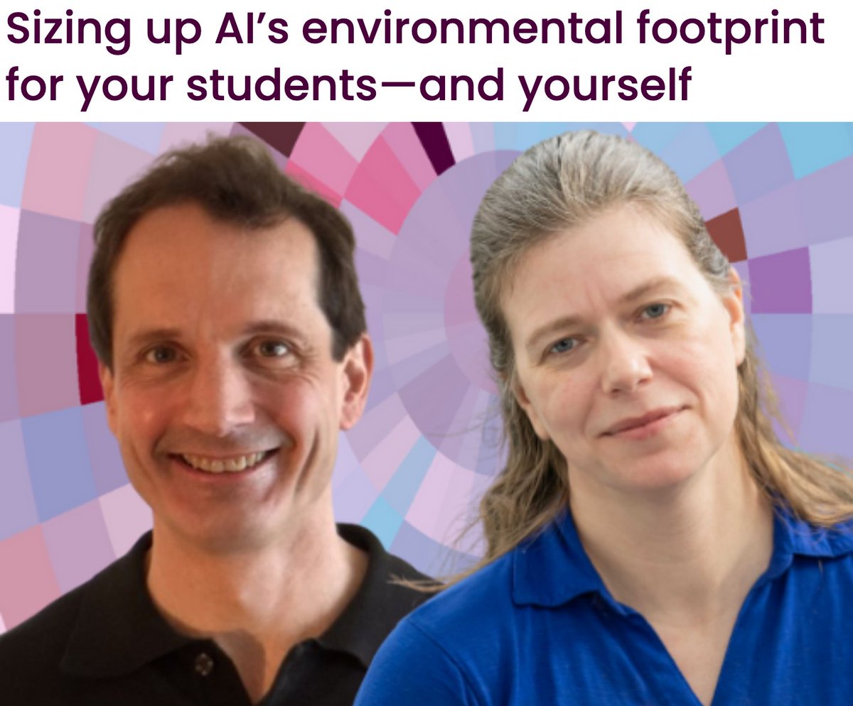 Excited to join Tai Munro this Wednesday at 11am EDT to help you and your students understand the ecological impact of generative AI with more nuance than either “Stop worrying” or “It’s the apocalypse.” myfest.equityunbound.org/events/sizing-…  🐘♻️