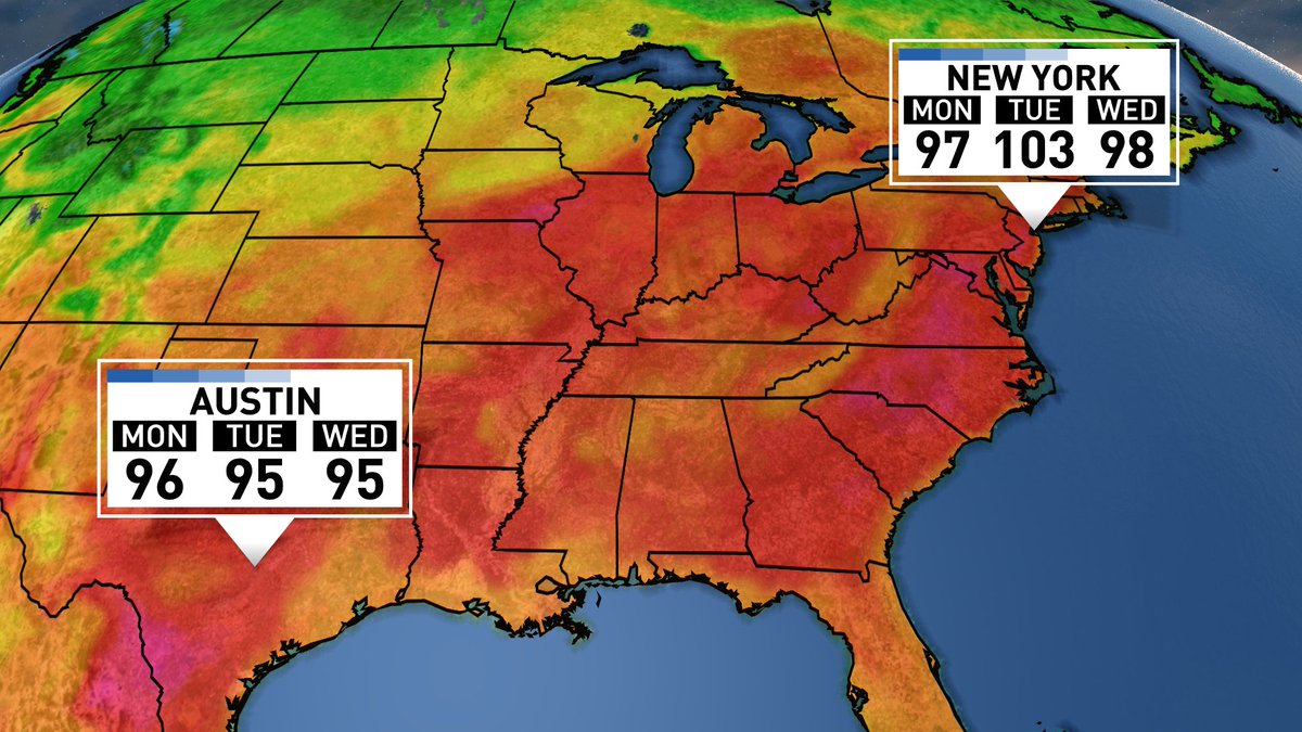 Parts of the northeastern U.S will have more triple-digit days this week than Austin has had this year

I'm okay with this #atxwx